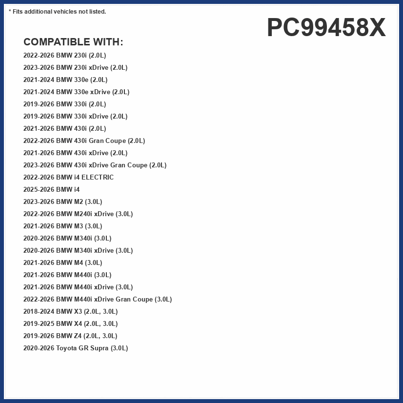 PUREFLOW PC99458X Cabin Air Filter | Fits 2018-2024 BMW X3 2.0L, 3.0L; 2019-2026 330i xDrive 2.0L, 330i 2.0L, Z4 2.0L, 3.0L