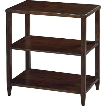 Acacia Wood Tiered End Table with Shelves