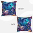 thumbnail image 3 of Fotbe Underwater Turtle Dolphin Octopus Pattern Velvet Decorative Throw Pillow Covers with Elegant Piping, Soft Plush Cushion Cover for Sofa, Bed, Car, Office-16"x16", 3 of 8