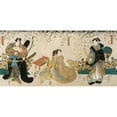 thumbnail image 3 of Utagawa Kunisada (Toyokuni III) 14x9 Black Modern Framed Museum Art Print Titled - Actors in the Roles of Shimada Shigesaburo, Kugyo Ama Jitsuwa Takao and Sakingo Yorikane Under Cherry Bloss, 3 of 5