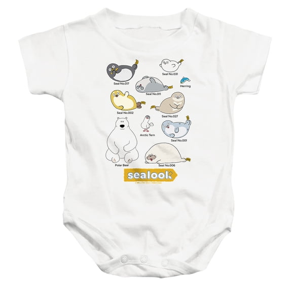 Sealook Characters Unisex Infant Snap Suit for Baby, White, Large