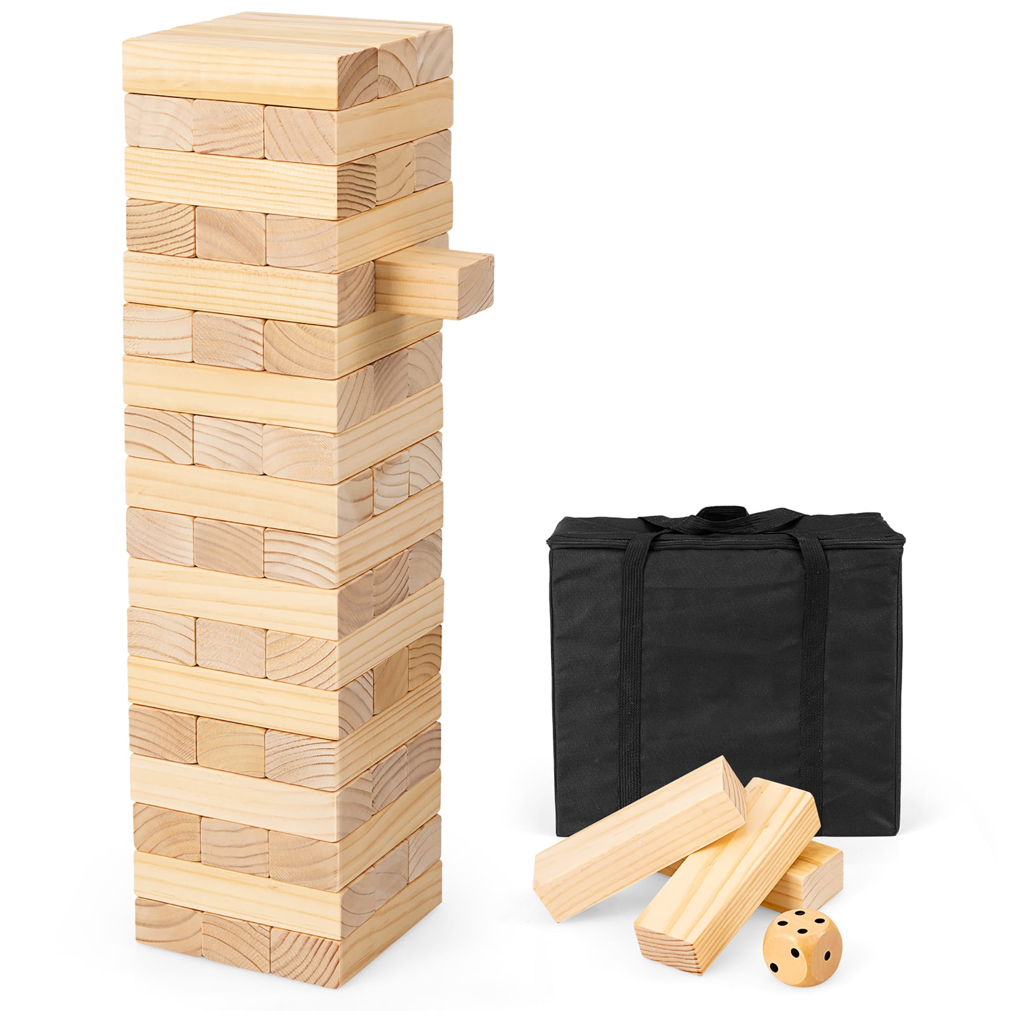M.Y 54 PCS WOODEN TUMBLING TOWER STACKING INDOOR OUTDOOR FAMILY CHILDREN GAME 