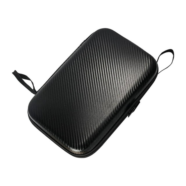 Bolsa para raqueta de ping pong con cierre de cremallera y red de malla, ligera y profesional. Negro