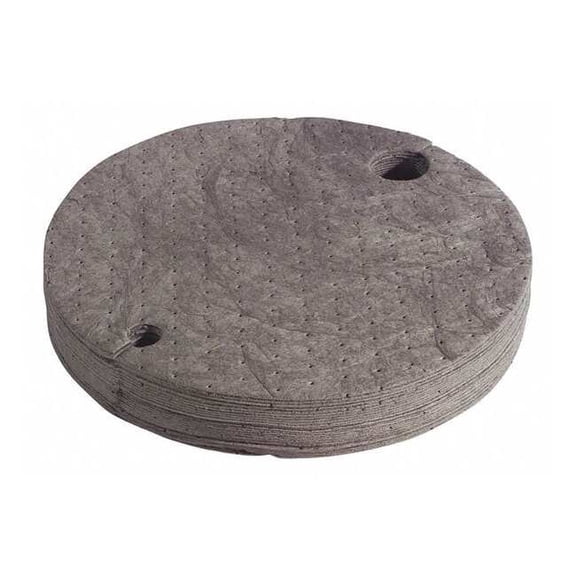 Spilltech Sorbent Pad, 8 gal, 22 in Dia., Universal, Gray, Polypropylene GTOP