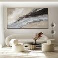 thumbnail image 3 of Black and Grey Minimalist Wall Art Large Black 3D Textured Painting Grey Modern Wall Art Abstract Ocean Landscape Oil Painting,Unstretched,Frameless,(51*102cm)20*40Inches, 3 of 5