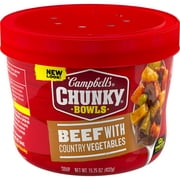 Campbells Chunky Soup, Beef Soup with Country Vegetables, 15.25 oz Microwavable Bowl
