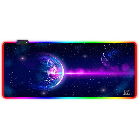 Oyun Fare Altlığı RGB 900 x 400 x 3 mm XXL Büyük Fare Altlığı Püskülsüz Kenarlar Su Geçirmez Çalışma Masası Altlığı Masa Altlığı Ofis Kaymaz Oyun Fare Altlığı Lila