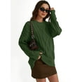 thumbnail image 6 of Polyester Fabric Women's Oversized Cable Knit Sweater Elegant Round Neck Design Warm And Comfortable Wear, 6 of 8