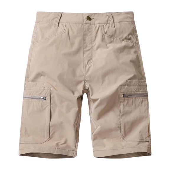 Men's Big & Tall Cargo Shorts Quick Dry Outdoor Hiking Shorts Lightweight Ripstop Fishing Travel Work Shorts with Zipper Pockets Multi-Pocket Utility Wear for Adventure