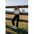 thumbnail image 6 of CALI1850 Women's Comfortable Casual Low Rise Relaxed Fit Daily Low Rise Relaxed Fit Cargo Pants Black 5, 6 of 7