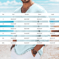 thumbnail image 3 of Men’s V Neck Long Sleeve T-Shirt Solid Color Cotton Linen Casual Spring Summer Top, 3 of 3