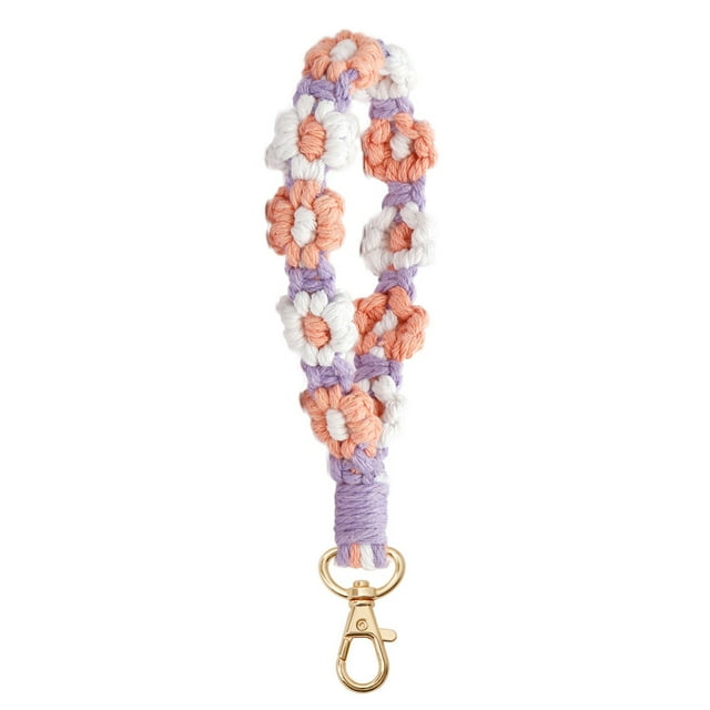 WHEANG Home Decor Boho Handmade Macrame Keychain Wristlet Keychain Keychain Weave Exquisite Keyring Holder Bracelet Lanyard For Women