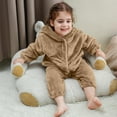 thumbnail image 6 of Cethrio Boys Fleece Jumpsuits, Winter Cosplay Long Sleeve Warm One-piece Pajamas Khaki Size 5-6T, 6 of 8
