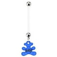 thumbnail image 6 of 14G Dangle Pregnancy Belly Rings Bioflex with 316L Surgical Steel Balls, 6 of 12