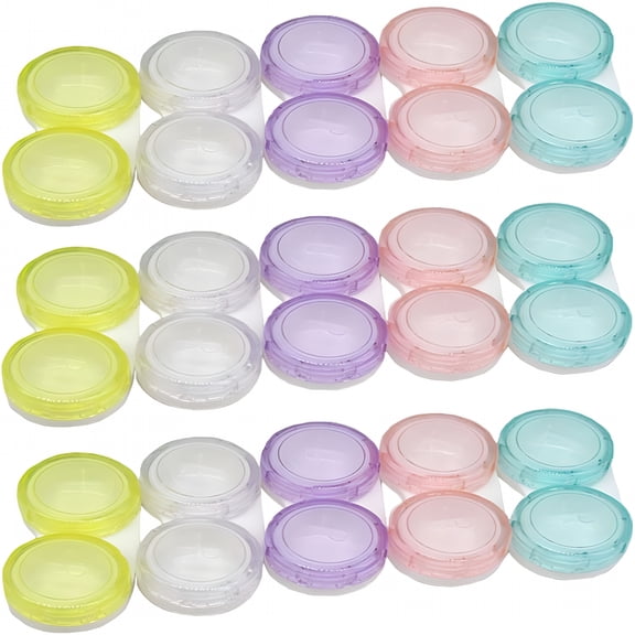 ACDANC 15 Pack Colorful Clear Travel Contact Lens Cases-Soak Storage Containers