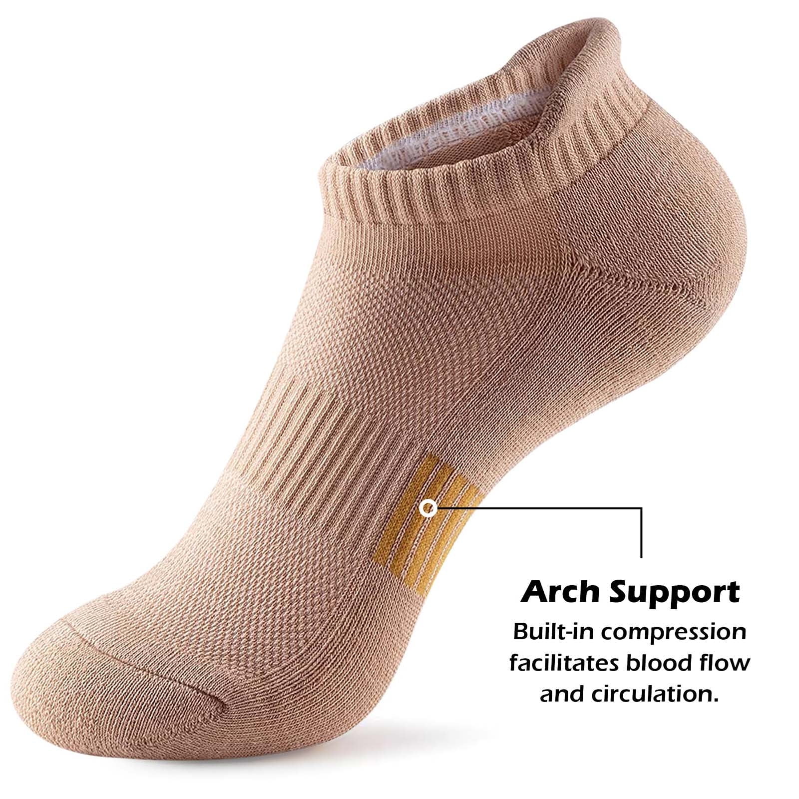 Wancir Running Ankle Socks for Women Athletic Cotton Cushioned 5 Pairs Workout No Show Socks Women