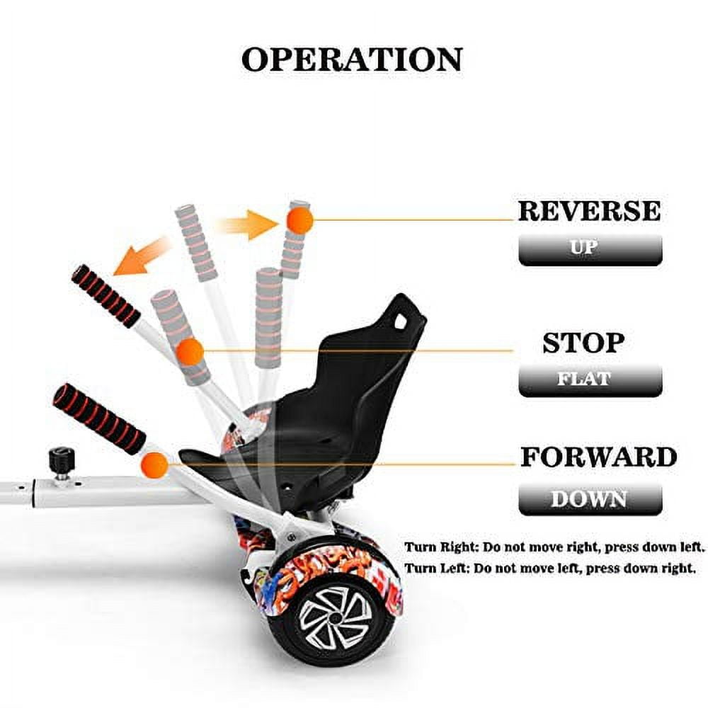 All In One 1 Hover Cart Attachment For Hoverboard - Transform your Hoverboard into a Go Kart with Hovercart - White