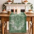 thumbnail image 2 of Green Bohemia Short Table Runner 36 Inches Long,Vintage Abstract Ethnic Geometric Art Cotton Linen Table Runners Dresser Scarves,Fabric Tabletop Scarf Furniture Cover for Home Dinner Party 13"x36", 2 of 9
