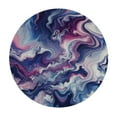 thumbnail image 2 of Nawypu Watercolor Marble Purple Fitted Round Table Cover with Elastic Protector Table Kitchen Dinner Waterproof Oil-Proof Tablecloth, 2 of 7
