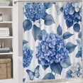 thumbnail image 5 of Bathroom Shower Curtain Sets with Rugs, Blue Leaves Pattern Printed on Shower Curtain and Liner Set, Ideal for Bathroom Apartment RV College Dorm, 72 x 72 inches, 5 of 8