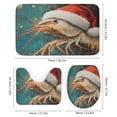 thumbnail image 3 of Shrimp Wearing A Santa Hat Print 4 Pcs Shower Curtain Sets Shower Curtain Set with Rugs Funny Cartoon Shrimp Waterproof Fabric Bath Curtains for Bathtub Decor, 3 of 8