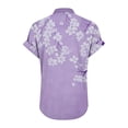 thumbnail image 4 of Cilsoka Womens V Neck Shirts Short Sleeve Henley Tops Button Floral Print T Shirts Work Tops Casual Tunic Tops Summer Fashion Clothing, 4 of 5