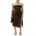 thumbnail image 1 of Women Floral Mesh Dress Summer Backless Strapless Split Party Dress, 1 of 5