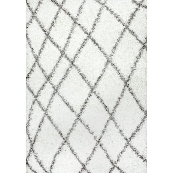 nuLOOM Alvera Soft & Plush Shag Accent Rug, 3' 2" x 5', White