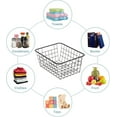 thumbnail image 4 of Wire Baskets for Organizing, 2 Pack Metal Kitchen Organizers and Storage Baskets, Wire Black Metal Storage Bins,Wardrobe Organizer,Laundry Basket,Snack Organizer(11 x 8.58 x 4.72 Inches), 4 of 9