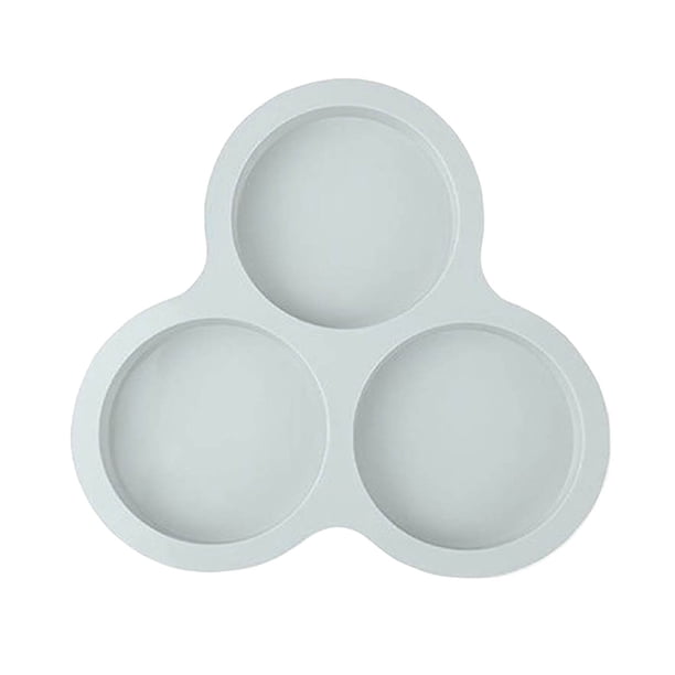 Molde de silicona para tartas de 3 cavidades - Antiadherente y flexible - para hornear bollos de huevo, sándwiches y postres para fiestas