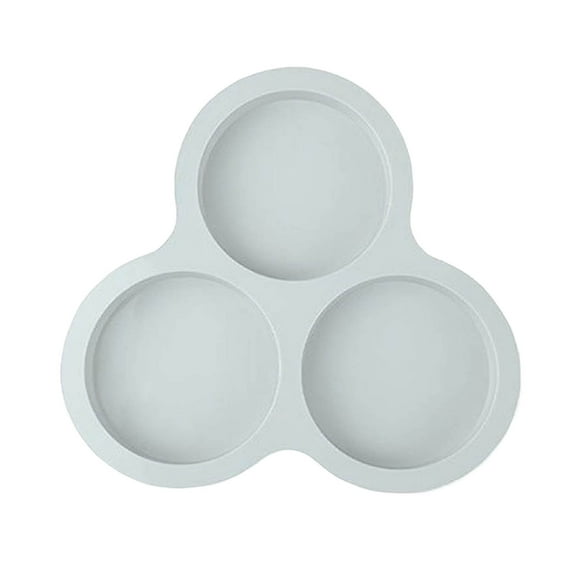3-Cavity Silicone Top Pans - 4"" Round Baking Mold For Egg Bun Sandwiches, Non-Stick & Durable Bakeware