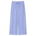 thumbnail image 2 of ZZwxWA Womens Y2K Striped Pants Elastic Low Rise Wide Leg Drawstring Pants Bottoms Lounge Trousers with Pockets, 2 of 5