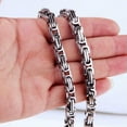 thumbnail image 6 of QQTDFG 5/6/8mm Cut Byzantine Chain Stainless Steel Necklace or Bracelet for Women Men-Silver-5mm-28inch or 71cm, 6 of 9
