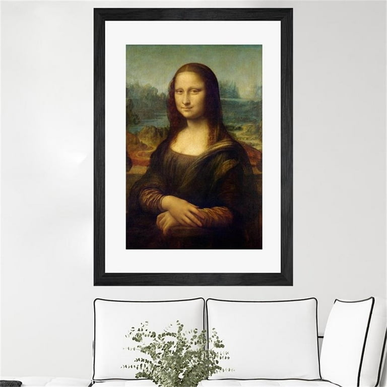 Giant Art 24x36 Mona Lisa 1503 Matted and Framed in Multi-Color