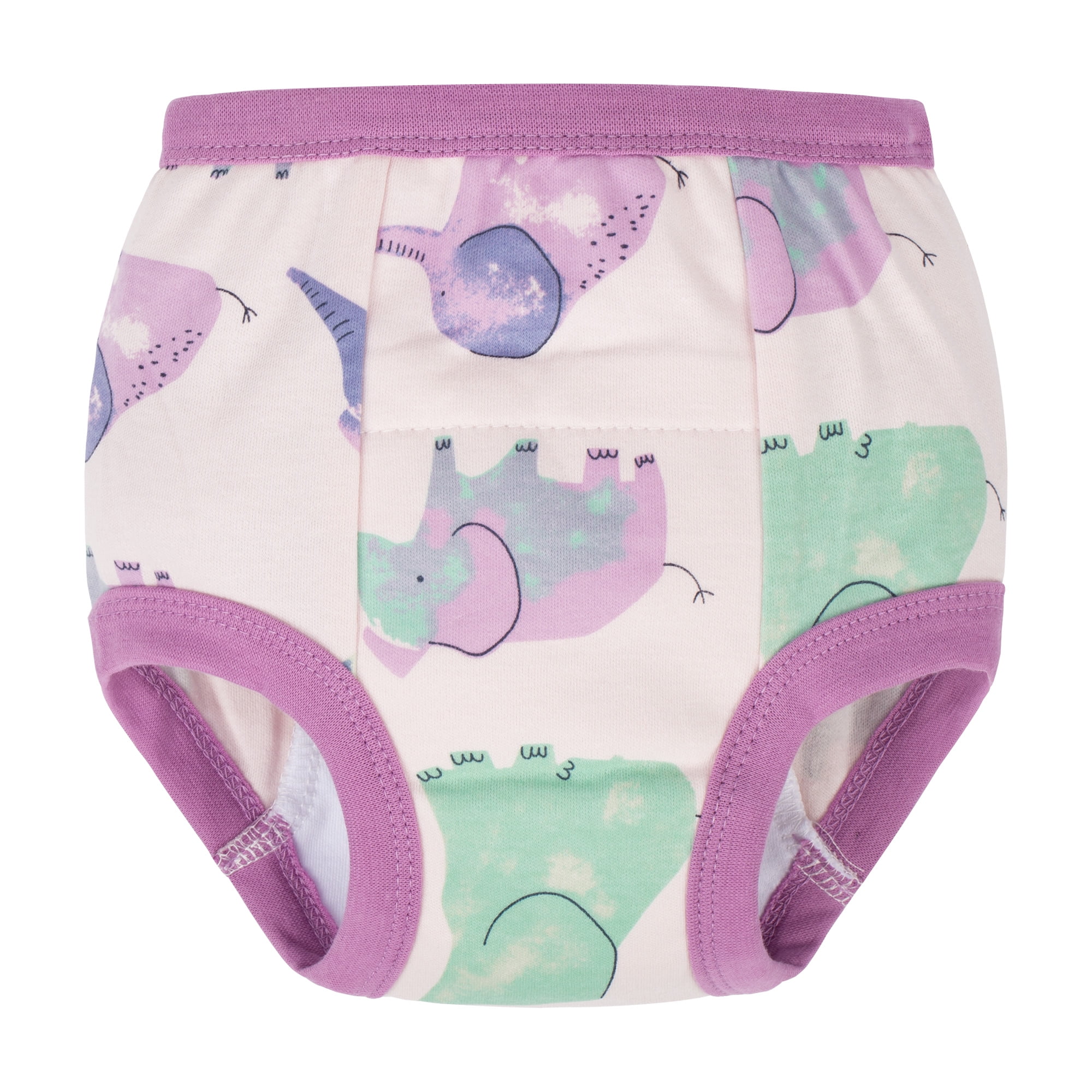 BIG ELEPHANT 10 Packs Baby Girls' and Boys' Potty Training Pants, 100% Cotton Absorbent Training Underwear for Toddler, 5-6Y