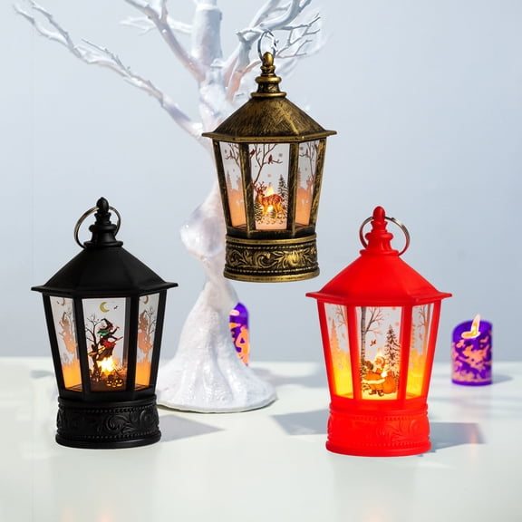 Dengjunhu Electronic Candle Light Halloween Decorations Outdoor Hanging Lights Dancing Flame Led Waterproof Lanterns Landscape Decor for Table Patio Garden Yard