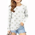 thumbnail image 2 of GigrtiJin Toddler Kids Tops Heart Printed Round Neck Long Sleeve Dressy Blouse Casual Loose Tunic, 2 of 5