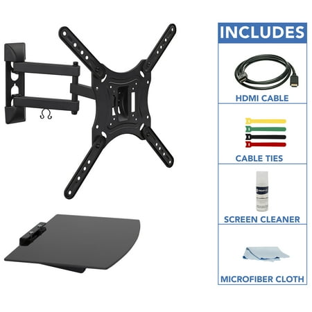 UPC: 0818103024751 | Mount-It! Full-Motion TV Wall Mount. 23 to 55 inch TV s  Capacity 66 lbs.  Includes HDMI Cable and Accessories