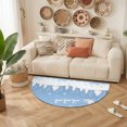 thumbnail image 2 of Half Circular Door Mat 24"x36", Light Blue Christmas Large Absorbent Non Slip Front Entrance Rug, Xmas Elk Tree Snowflake Forest Diatomaceous Welcome Mat for Double Door Garage Living Room Entryway, 2 of 9