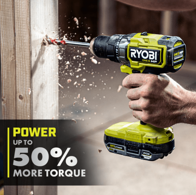 RYOBI RY18DD04 18V 2.0 Ah Battery Powered 1/2 in Drill Driver 750 in lbs 2100 RPM, 2 Piece