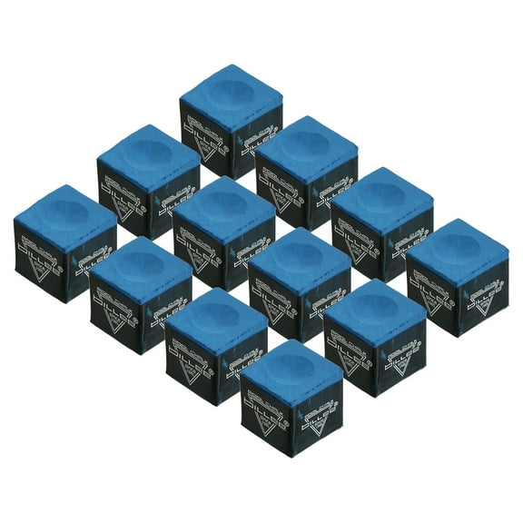 Uxcell Billiard Pool Cue Chalk Snooker Billiard Cue Chalk Pool Table Accessories Blue 12 Pack
