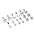 thumbnail image 2 of Aretes de acero inoxidable Sunnimix 6 pares con rosca de bola Plata, 2 of 8