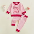 thumbnail image 6 of DHFJKG Baby Girl Clothes Toddlers Valentine's Day Outfits Printed Long Sleeve T-Shirts Pants Kids Lovely Outfit, 6 of 9