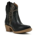 thumbnail image 4 of Soda Women Cowgirl Cowboy Western Stitched Ankle Boots Pointy Toe Short Low Stack Booties GESSO-S Black 8, 4 of 4