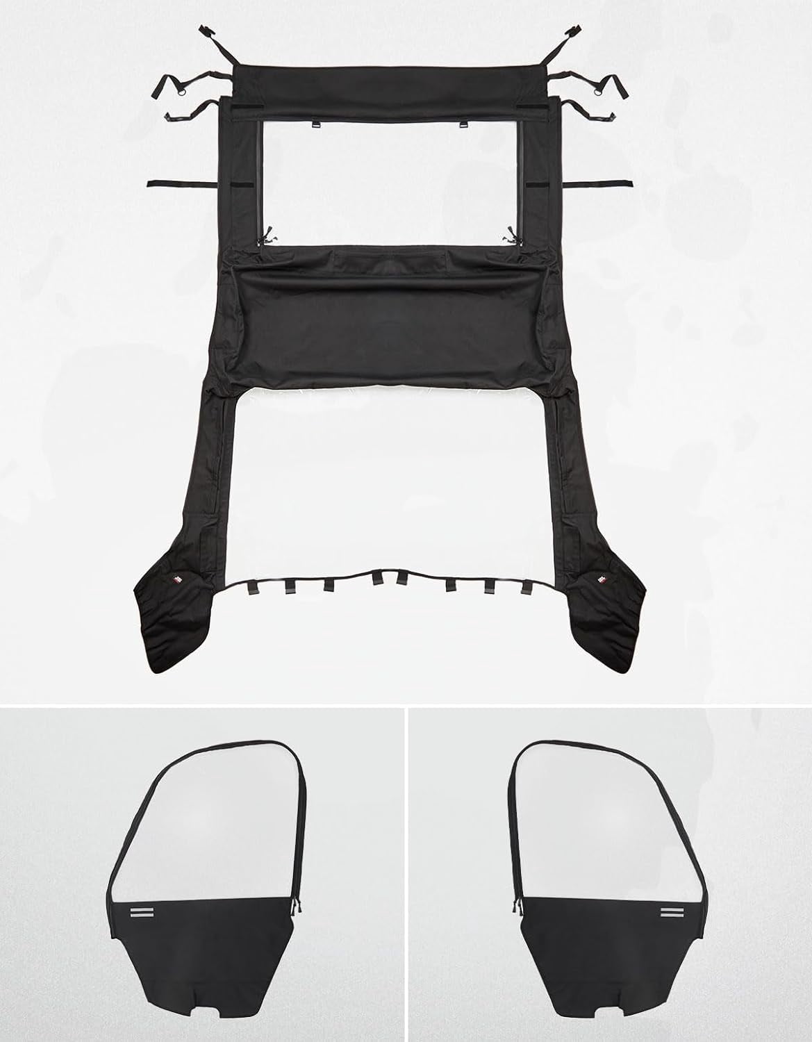 KEMIMOTO UTV Cab Enclosure for Yamaha Rhino (with half doors) 450 660 700 2004-2013 PVC Windwhield Soft Upper Doors