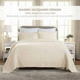 thumbnail image 2 of Superior Geometric Fret Cotton Bedspread and Sham Set, 2-Piece Decorative Breathable Bedspreads, Twin, Ivory, 2 of 9