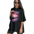 thumbnail image 3 of Plus Size Shirt for Women Oversized Black Tops for Women Short Sleeves Shirt for Women T Shirt Crewneck Shirt for Women M, 3 of 5