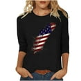 thumbnail image 2 of Nrmvnmi Patriotic Shirts for Women 3/4 Sleeve Shirt 4Th of July Independence Day Crewneck Cute Festival Tops Mothers Day Gifts, 2 of 4