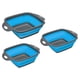 thumbnail image 1 of Juego de coladores plegables Uxcell, 3 piezas de colador de silicona para pasta, verduras, frutas - Azul 1 grande 2 pequeños, 1 of 1