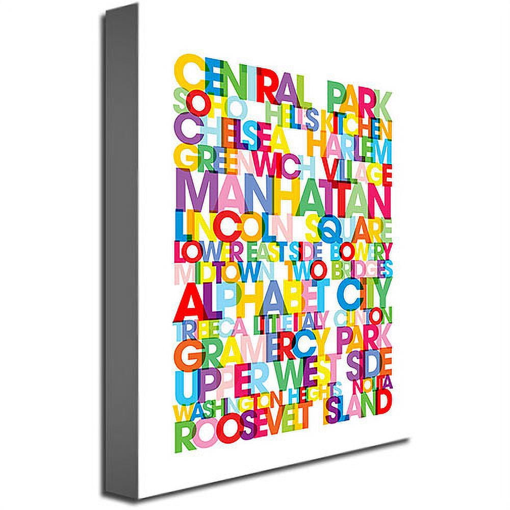 Trademark Art "Manhattan Neighborhoods" Canvas Wall Art by Michael Tompsett